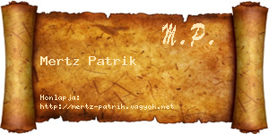 Mertz Patrik névjegykártya